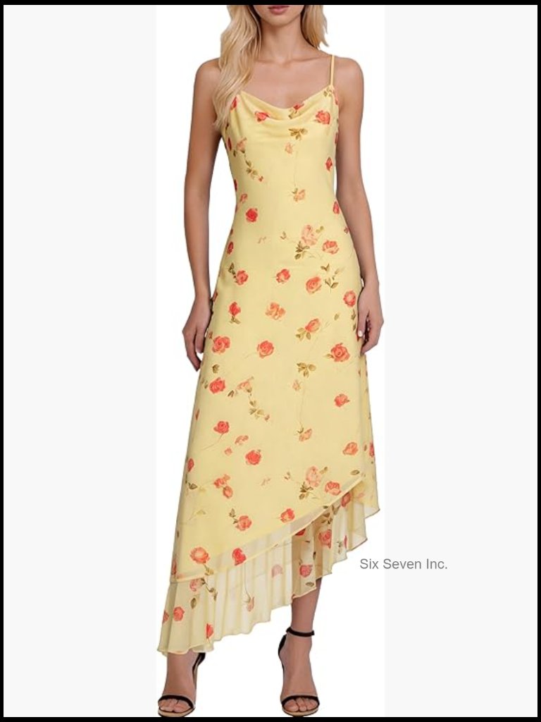 Floral Cami Dress Sleeveless Spaghetti Strap Maxi Cocktail Wedding Guest Long
